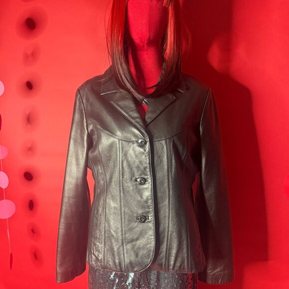 ⭐ Vintage Upcycled Celine Dion Leather Jacket – One-of-a-Kind Diva Art Coat - Picture 7 of 12